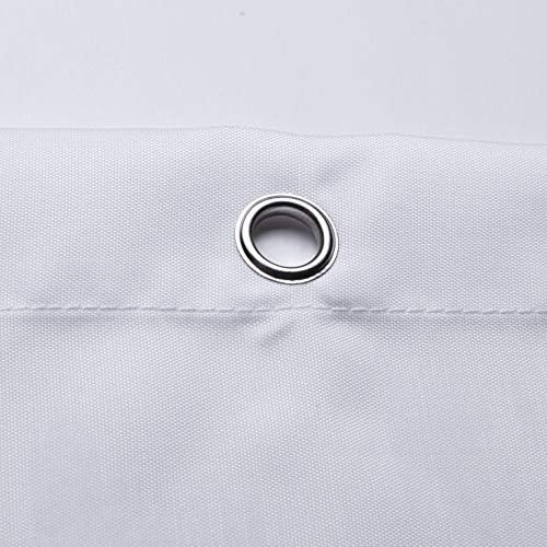 SLattye 72 x 84 Washable Shower Curtain Liner with Curved Plastic Hooks Set