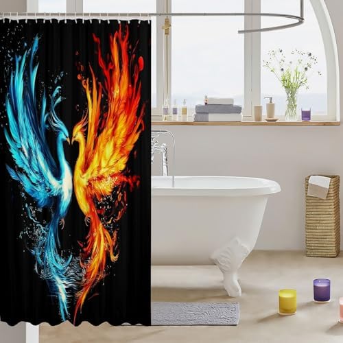 Feelyou Kids Phoenix Shower Curtain Set Blue Red 72x84