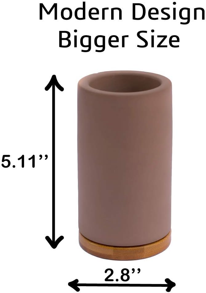 Matani Bamboo Toothbrush Holder with Drain Holes 1