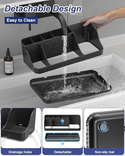 Homtalker 7-Slot Bathroom Counter Organizer with Anti-Slip Design