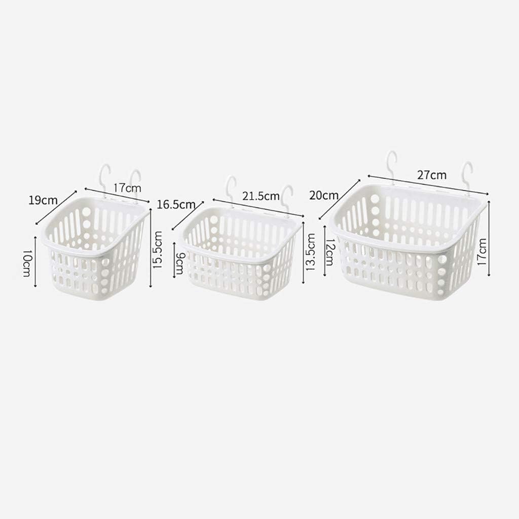 Durable Plastic Wall Mount Storage Basket for Home Kitchen Bathroom