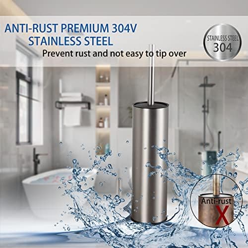 BGL Toilet Brush and Holder with Brushed Nickel Design