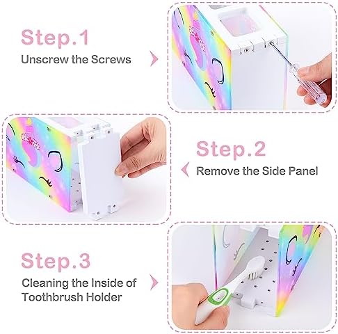 ICOSY Kids Toothbrush Holder with 3 Slots and Drainage