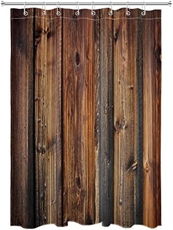 LB Western Brown Barn Door Shower Curtain Set 48x72 Inch