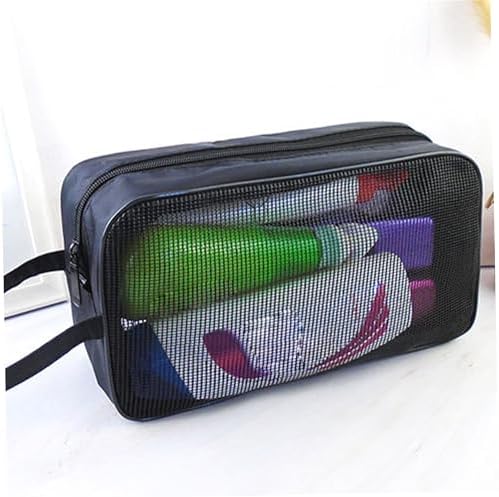 Muzrunq Mesh Shower Bag with Zipper Closure and Strap