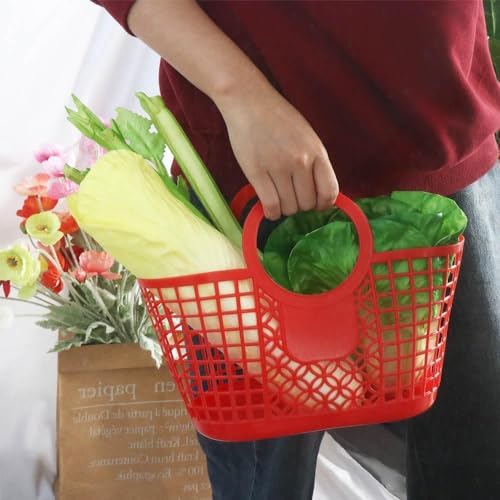 1PCS Durable Hollow Storage Basket for Kitchen and Shower Yellow