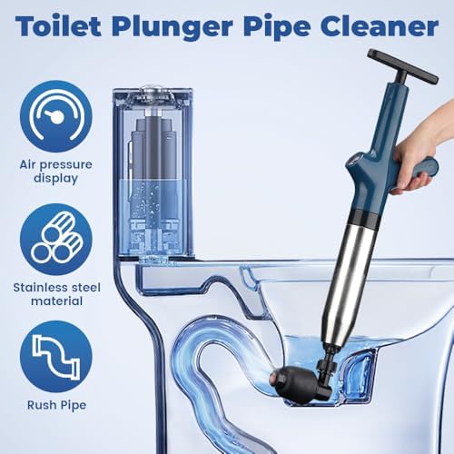 Eadwe Toilet Plunger with Barometer - Blue
