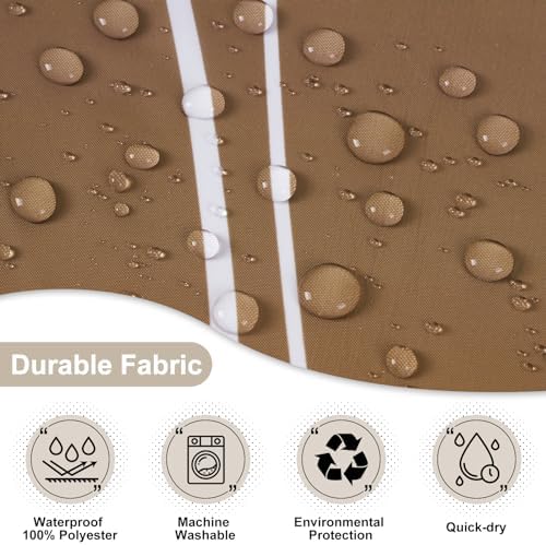 Likiyol Brown Ombre Shower Curtain Set with Snap Liner Waterproof and See Through