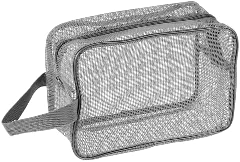 Mozeat Lens Mesh Shower Caddy Bag Tote Grey