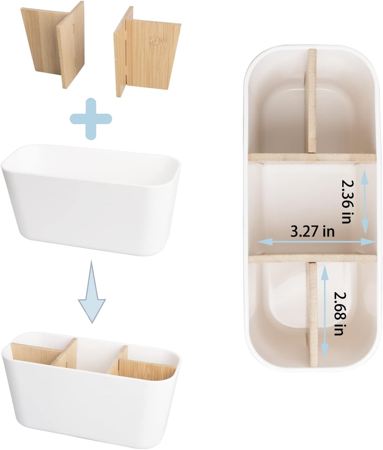 Heagoale Bamboo Toothbrush Holder with 5 Slots
