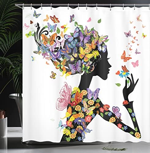 Ambesonne Butterflies Shower Curtain Set with Hooks 1