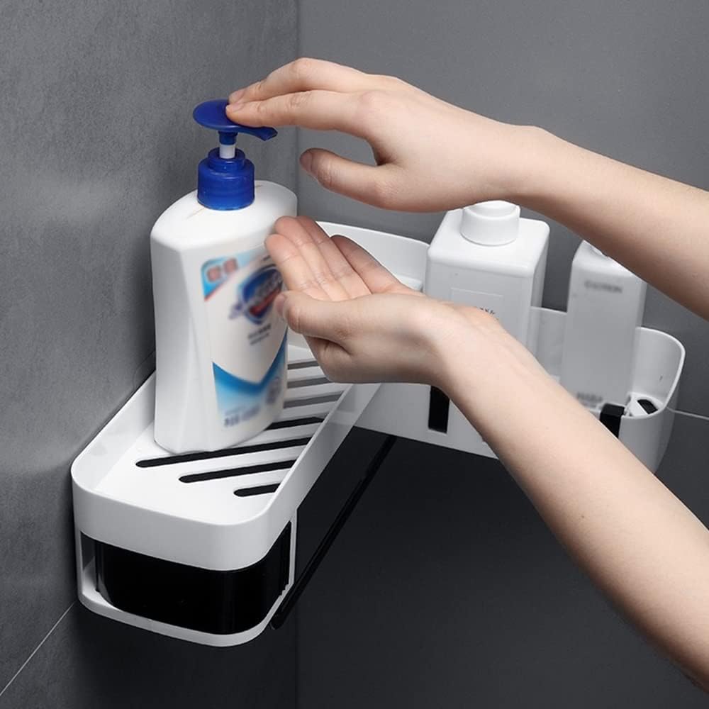 BAHELS Shower Caddy Corner Shelf Black and White