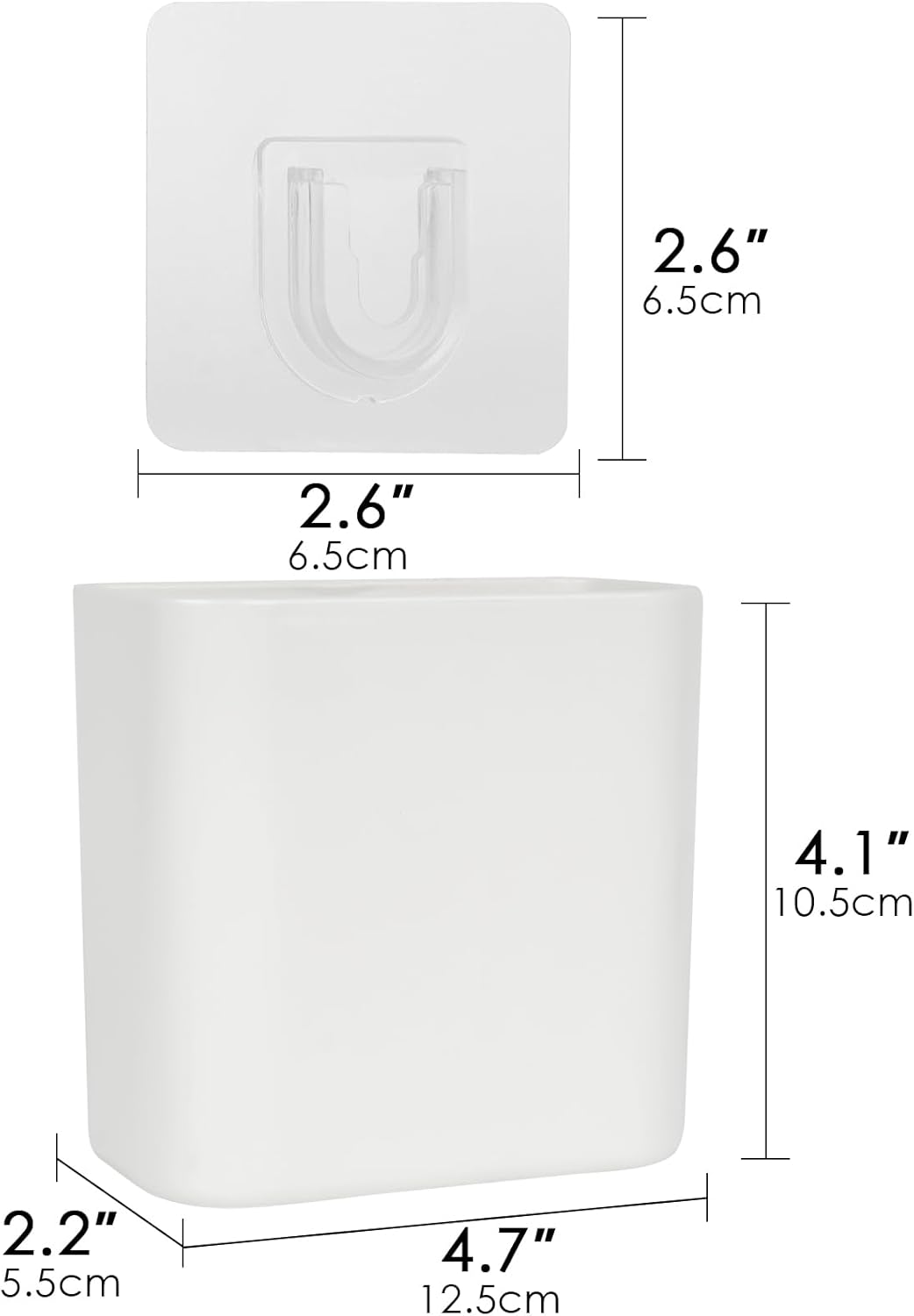 Multipurpose Wall Mount Toothbrush Holder with Cover White