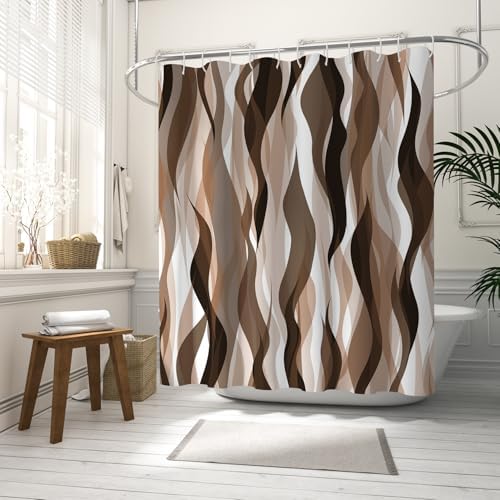 ChloropLastid Brown Modern Boho Shower Curtain
