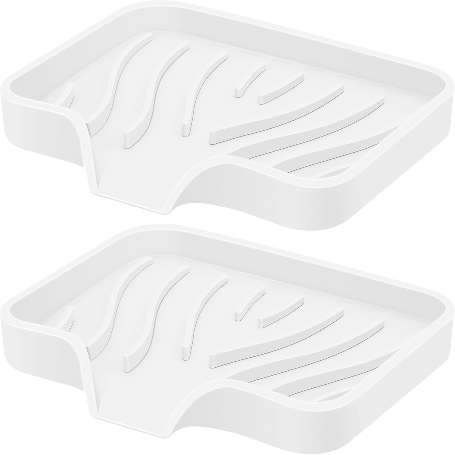 SAISN Silicone Soap Dish 2 Pack with Drain