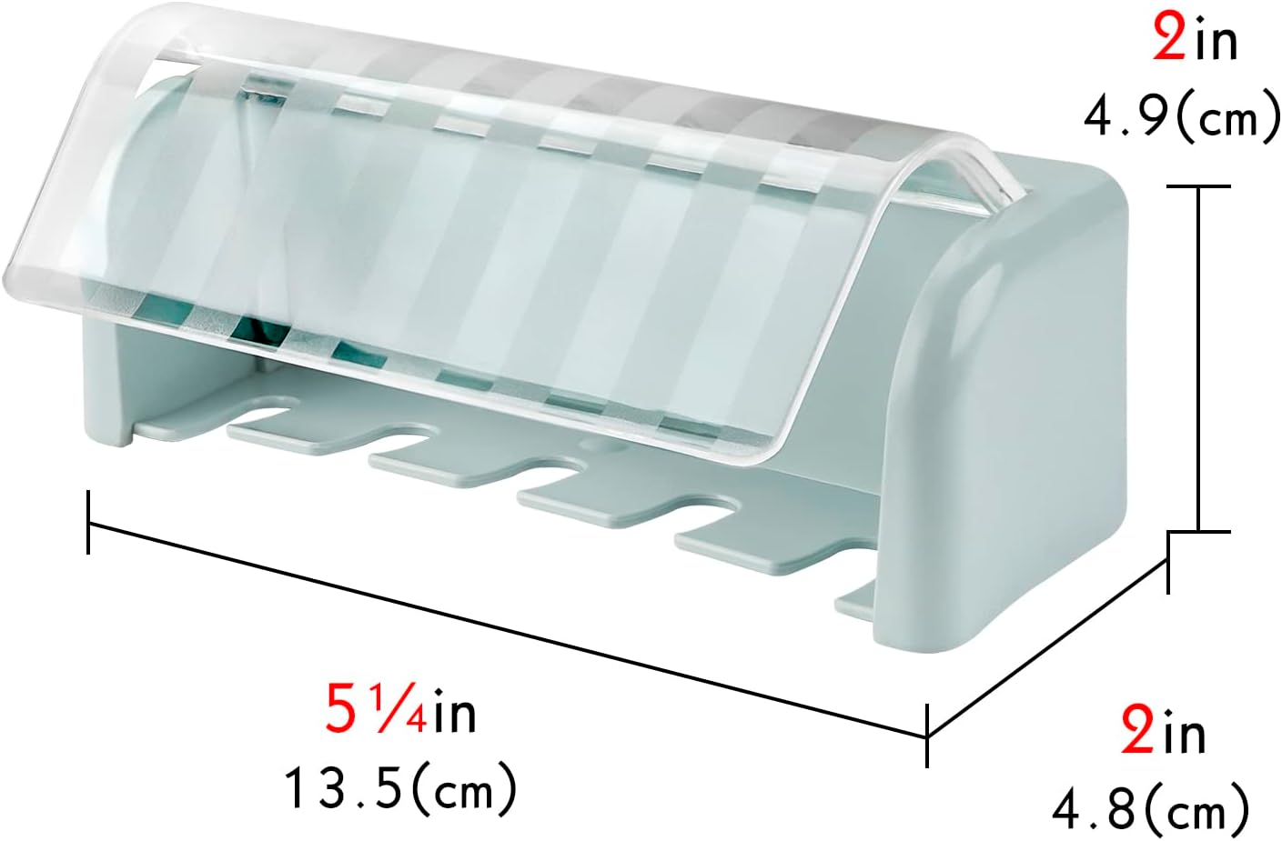 LUEXBOX Wall Mounted Toothbrush Holder with Cover 5 Slots