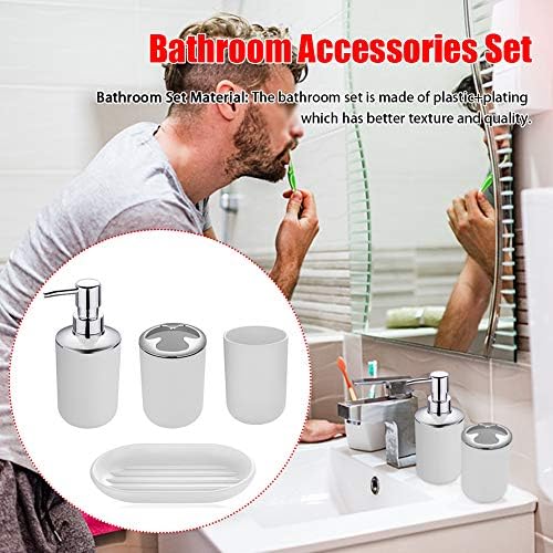 Plastic Bathroom Accessory Set 4 Piece Collection