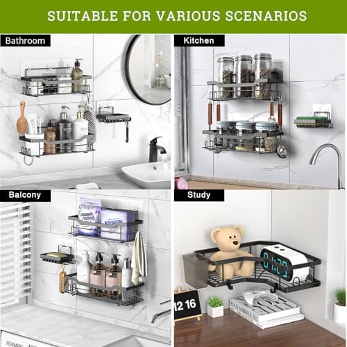 MIUTME 4-Pack Strong Adhesive Shower Caddy Hooks