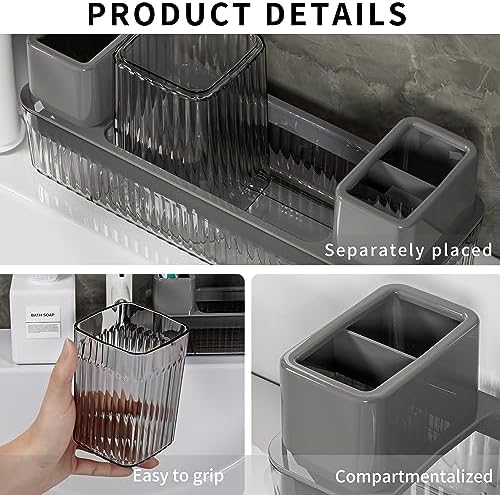 Vowupt Toothbrush Holder Set 2 Cups Organizer