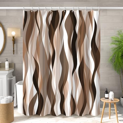 ChloropLastid Brown Modern Boho Shower Curtain