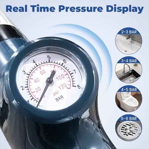 Eadwe Toilet Plunger with Barometer - Blue