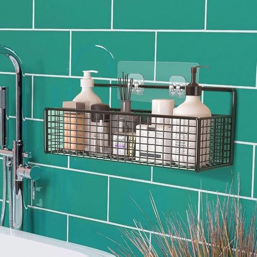 4 Pack Shower Caddy Adhesive Hooks No Drilling Strong Durable