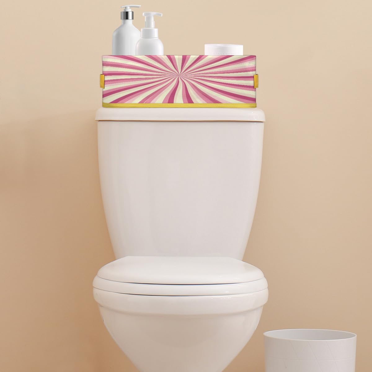 Abstract Swirl Toilet Paper Basket with Handle