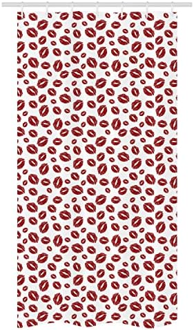 Ambesonne Kiss Stall Shower Curtain Set Ruby White 36 x 72 Hook Included