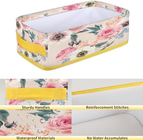 Vomwwlix Flower Peony Toilet Paper Basket Decor