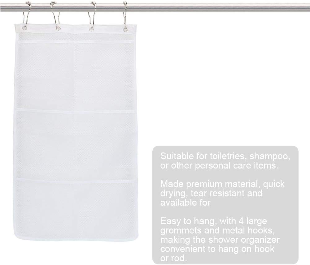 Hanging Mesh Bath Bag with S Shaped Hook for Quick Drying