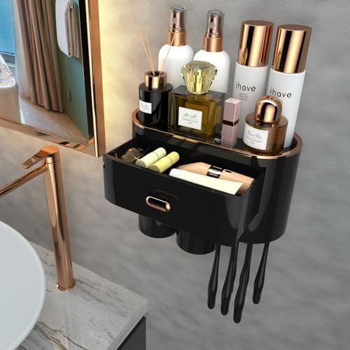 iHave Toothbrush Holder with 2 Cups and Drawer