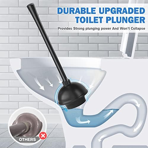 Trenti Toilet Plunger and Brush Set with Caddy Stand