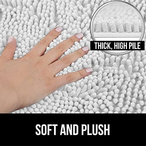 GORILLA GRIP White Bath Bundle with 30x20 Mat 72x78 Shower Curtain