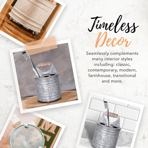 Autumn Alley Galvanized Toothbrush Holder - Farmhouse Style