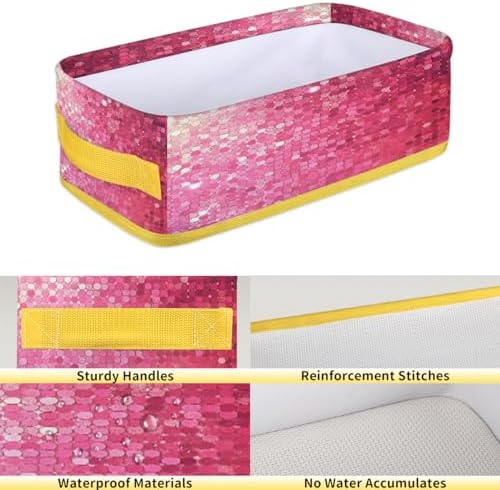 Pink Polka Dots Toilet Paper Storage Basket with Handle