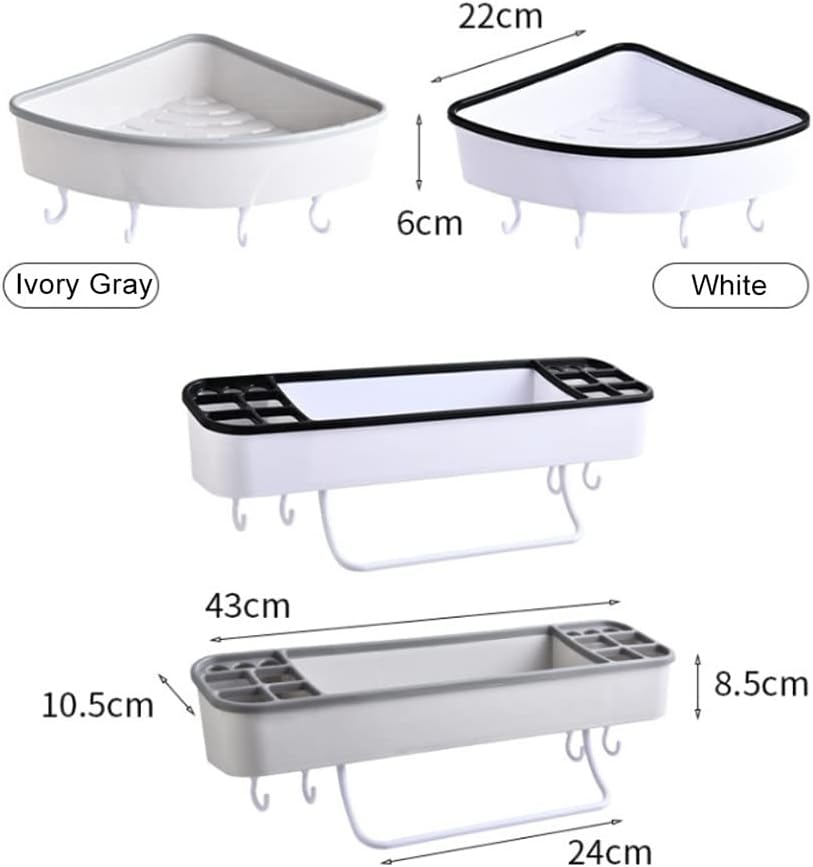 BAHELS Corner Shower Caddy with Hook and Drainage