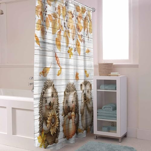 72 Inches Textured Shower Curtain Set with 12 Hooks