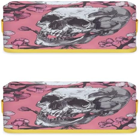 Tablerazzi Pinks Skull Toilet Paper Basket with Handle
