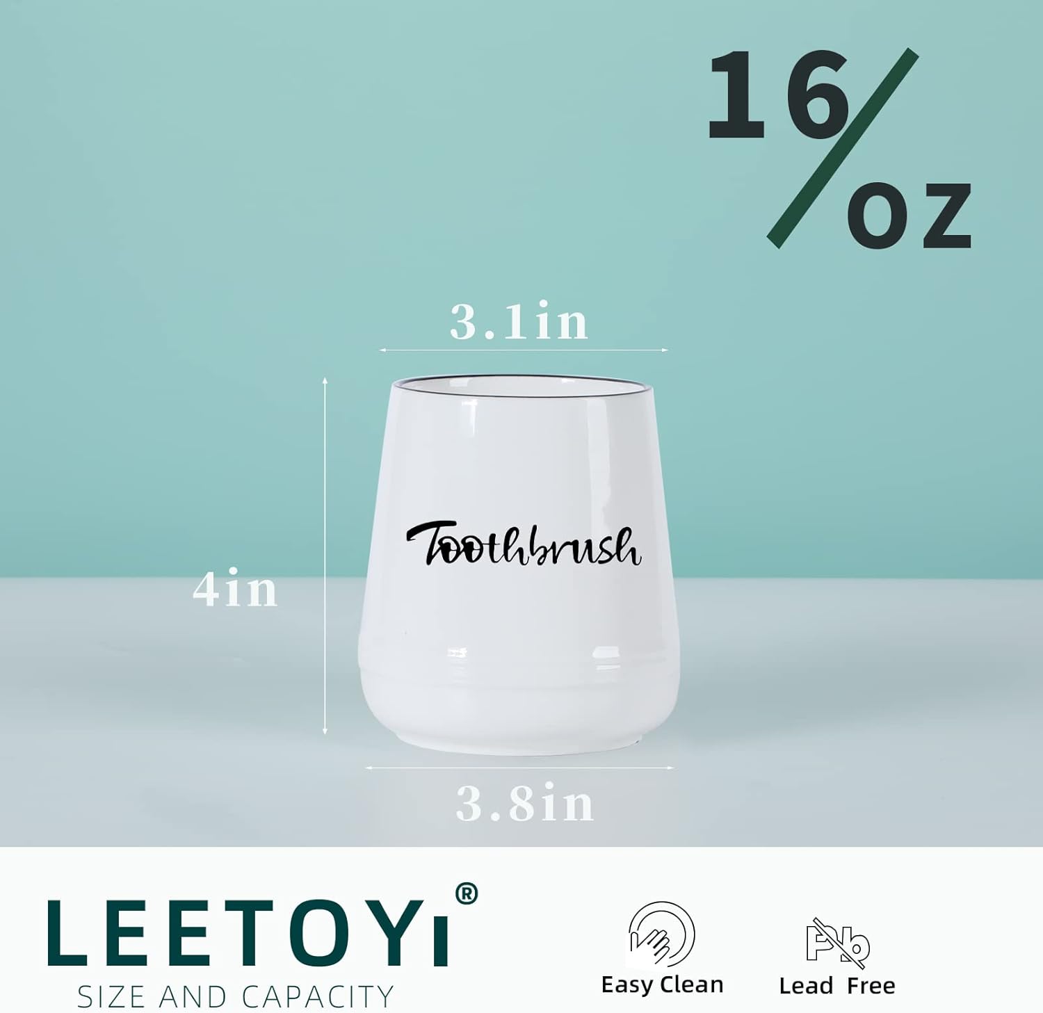 LEETOYI Porcelain Toothbrush Holder White 1
