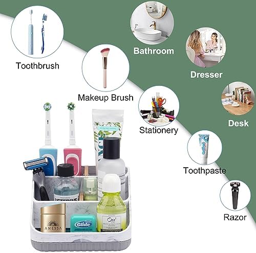 Chintu 6-Slot Marble Toothbrush Holder with Drainage