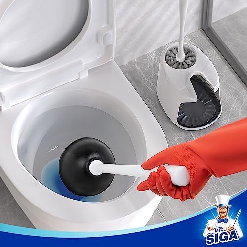 MRSIGA Toilet Plunger and Brush Set with Holder