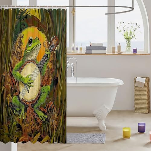 Feelyou Kids Cute Frog Shower Curtain 72x84