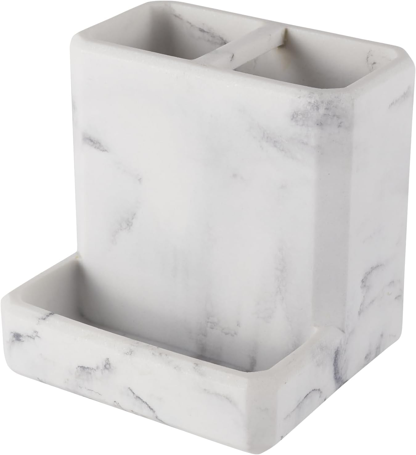 SZYRL Toothbrush Holder with 3 Compartment Storage