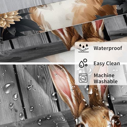 Uhexoyo Fall Rustic Farmhouse Shower Curtain Set with See Through Mesh Top Window