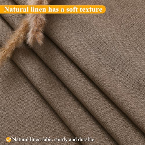 No Hooks Linen Shower Curtain Set Tan