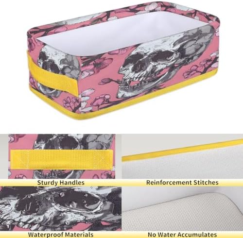 Tablerazzi Pinks Skull Toilet Paper Basket with Handle