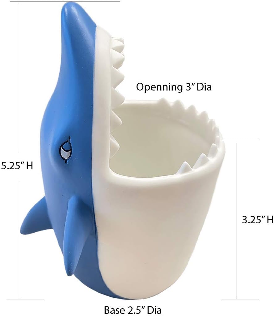 Kids Toothbrush Holder with Drainage - Shark Animal Design