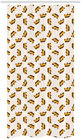 Ambesonne Car Stall Cartoon Shower Curtain Set