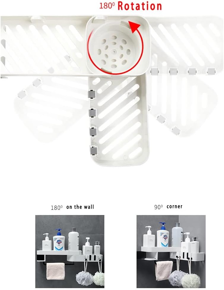 BAHELS Shower Caddy Corner Shelf Black and White