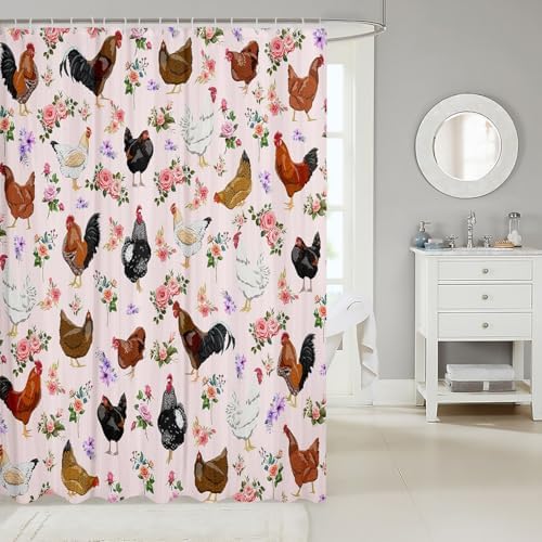 Feelyou 72x78 Inch Cute Animals Shower Curtain Set